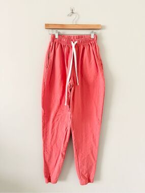RE Real Essentials Coral Cotton Blend Drawstring Jogger Lounge Pants Size XS